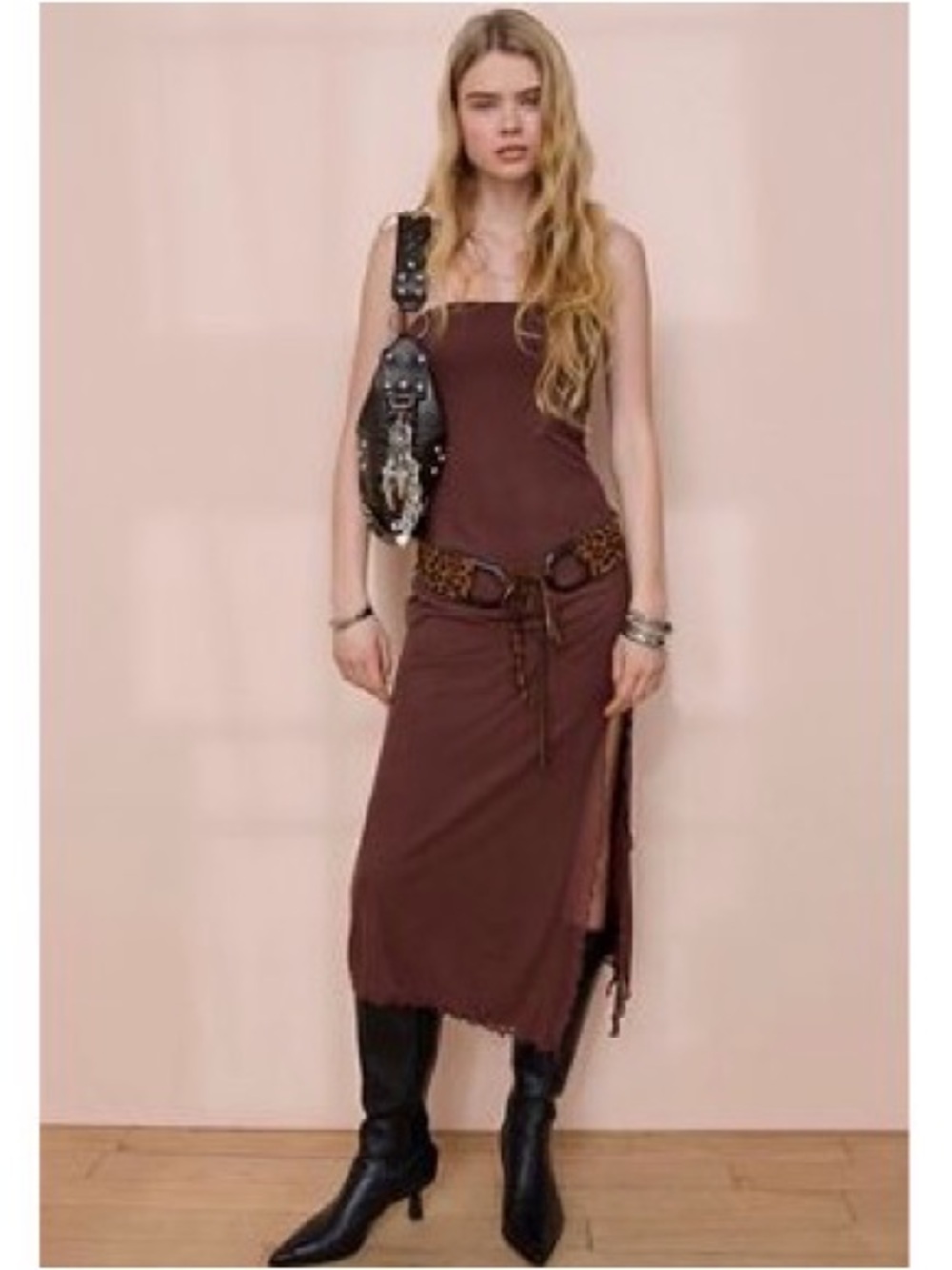 NWT UO Samara Mesh Strapless Midi Dress